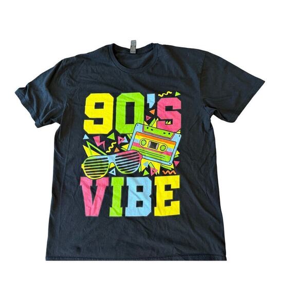 Gildan Tops - GILDAN 90's Vibe Tee T-Shirt Unisex size L Costume Dress up Days Neon